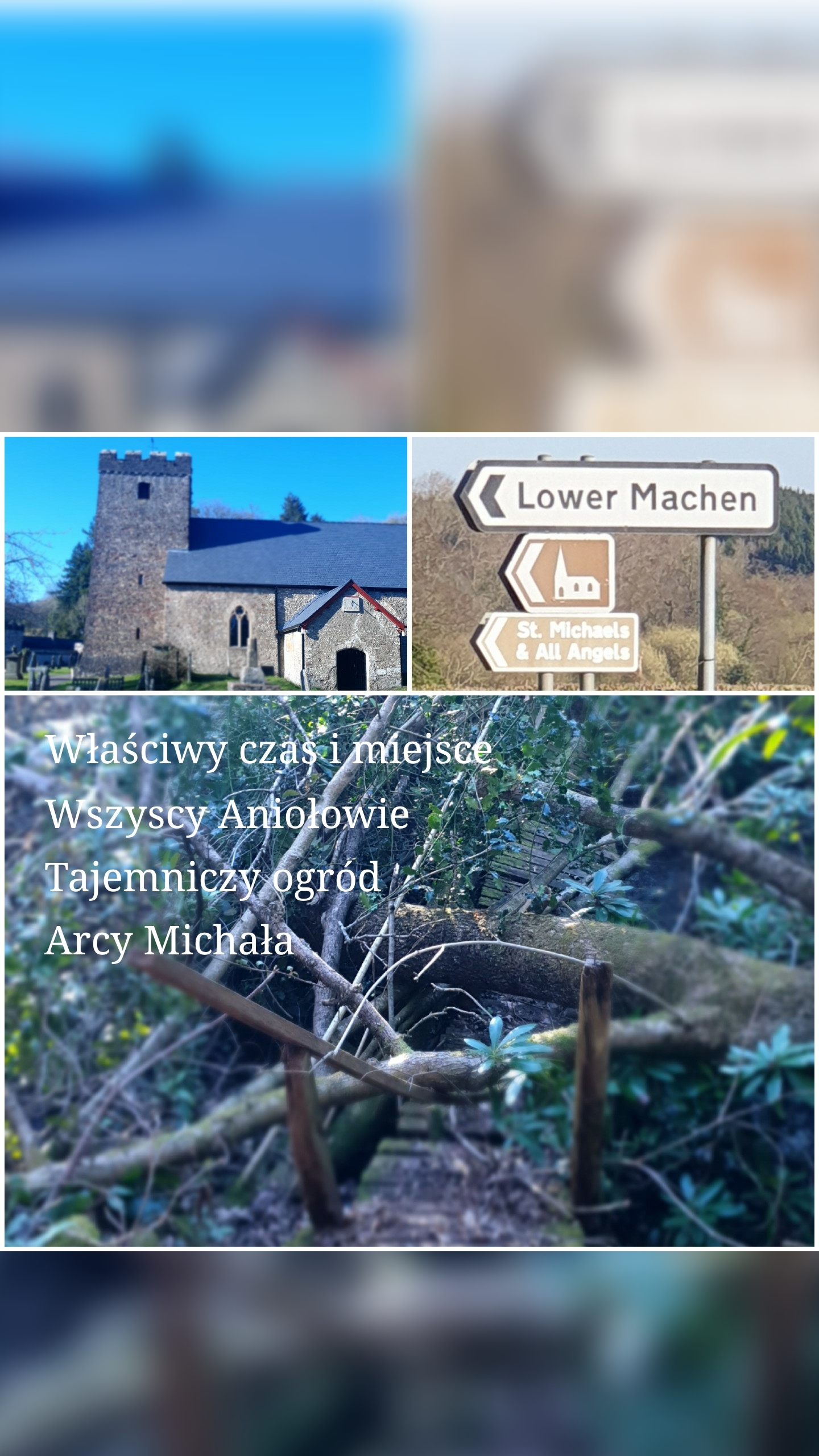 Właściwy czas i miejsce
Wszyscy Aniołowie
Tajemniczy ogród
Arcy Michała